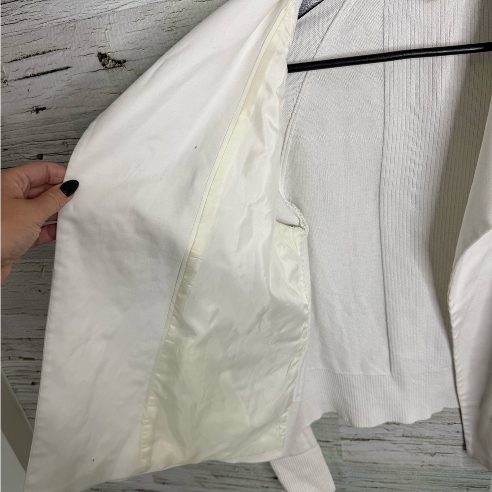Calvin Klein White Women's Blazer jacket with Zippered Pockets size medium - Picture 6 of 9